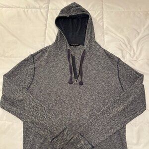 Banana Republic Mens Gray Knit Hoodie Pullover 1/4 Zip Sweater Large